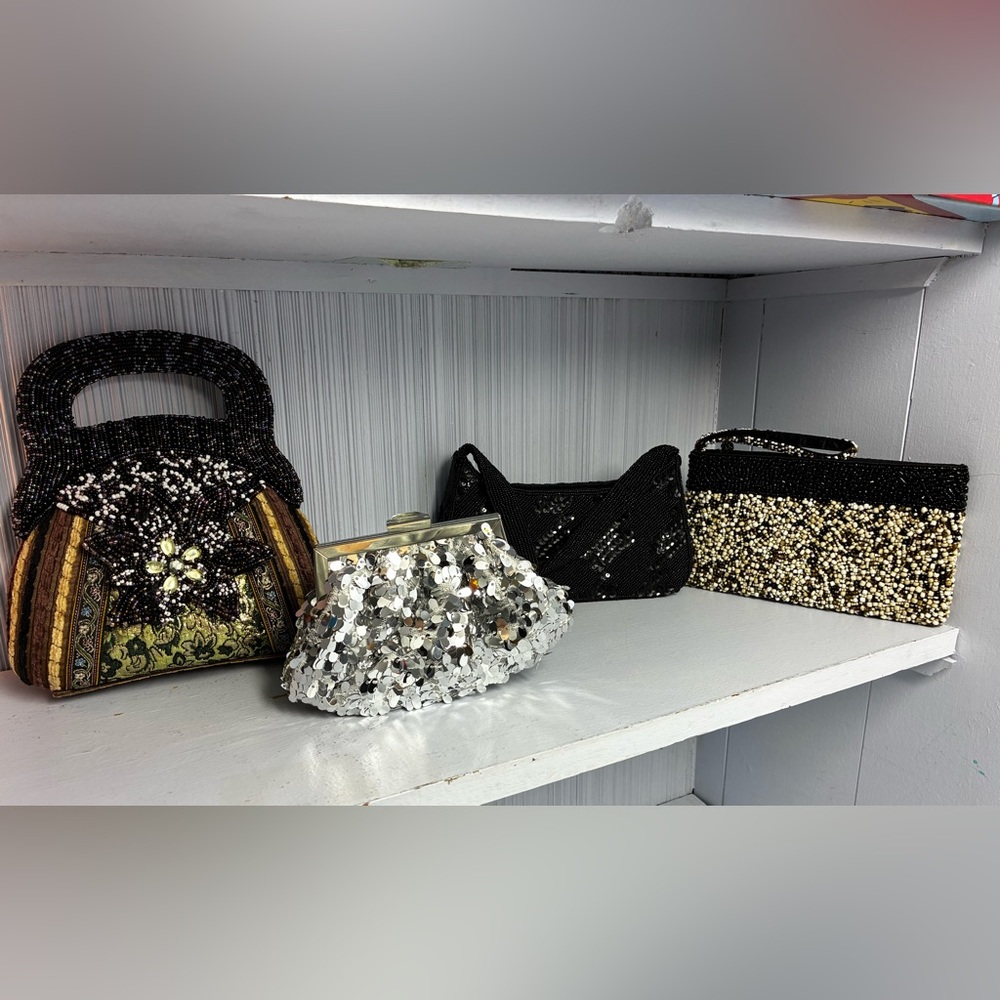 Elegant Beaded & Sequin Evening Bags (set of 4)